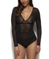 Gossard Glossies Lace Langarm Body Black