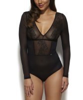 Gossard Glossies Lace Langarm Body Black XL