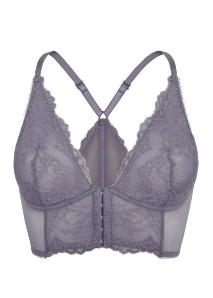 Gossard Lace Longline V-Bügel BH mit Frontverschluss Platin 75 E