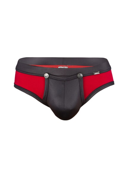 Geronimo Erotic Push or Zipp Mini-Slip mit Druckknöpfen Red S