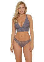 Gossard Lace Longline V-Bügel BH mit Frontverschluss Platin 65 E