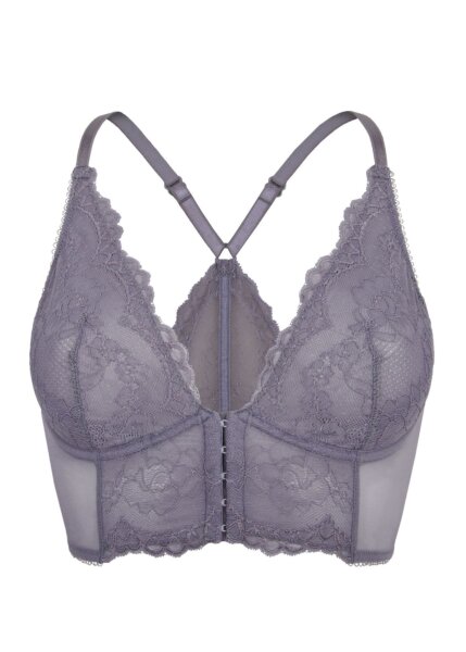 Gossard Lace Longline V-Bügel BH mit Frontverschluss Platin 90 D